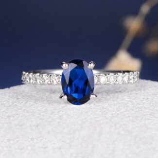 Blue Sapphire Italian Silver Ring