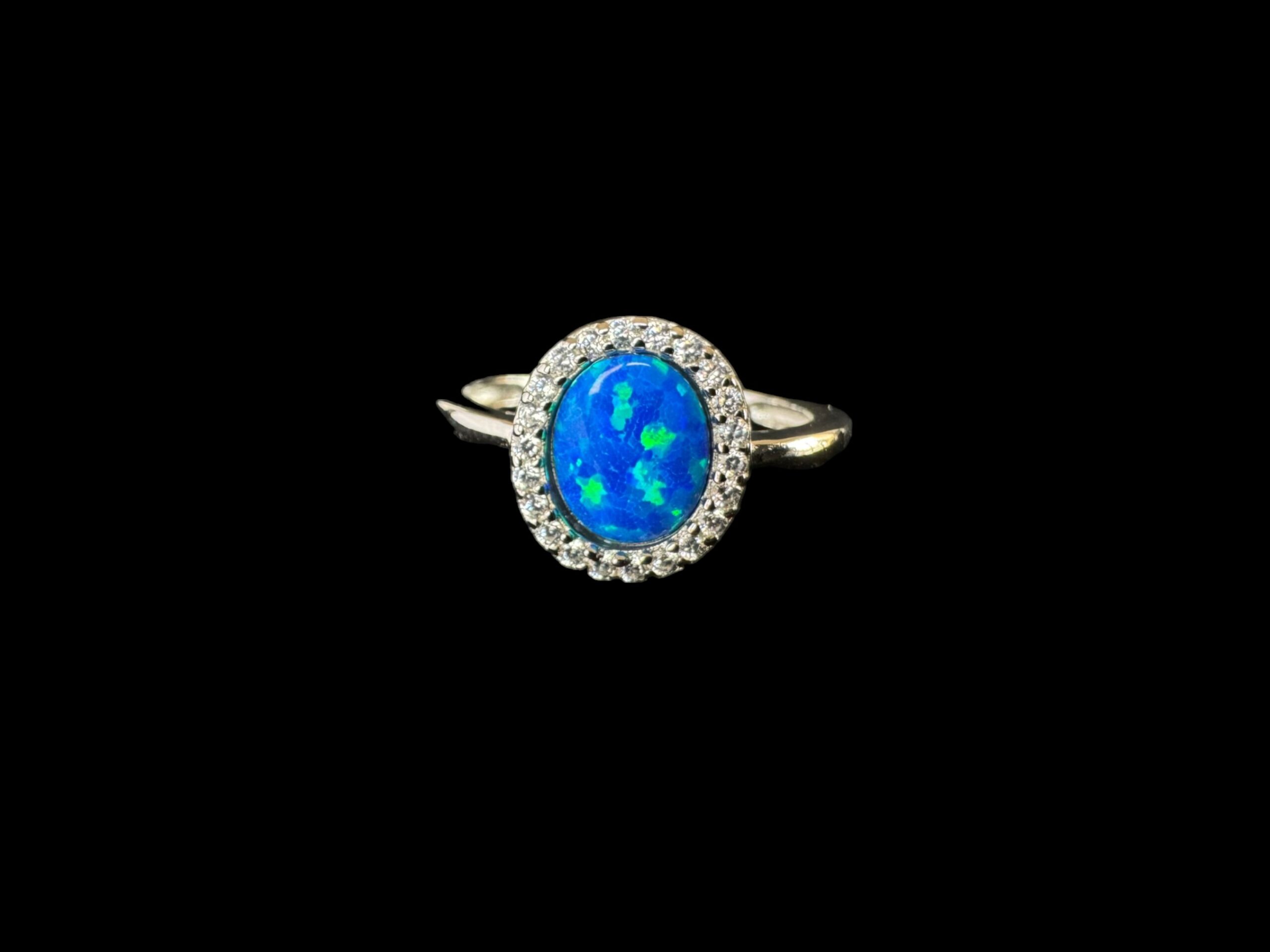 Blue-Opal-Ring-Oval-Cluster-Silver-Jewelry-Product-Shot-Isolated-View-Lefkara-Silver-scaled Big blue opal silver ring