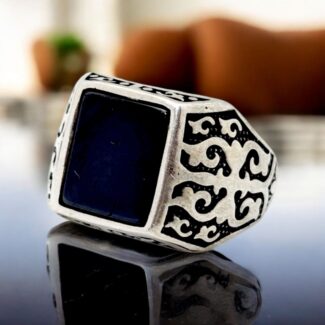 Black Aqeeq Designer turkey ring