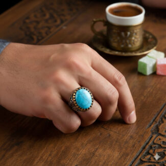 Feroza stone Silver Ring