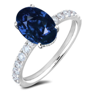 Blue Sapphire Italian Silver Ring