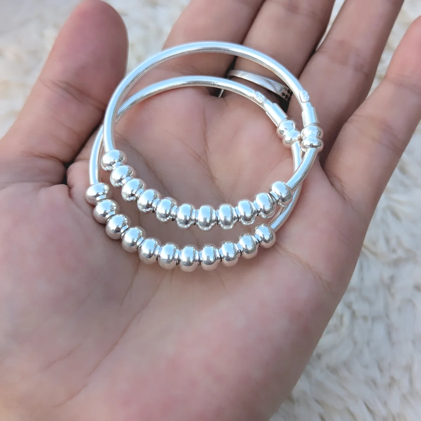silver balls baby bangles