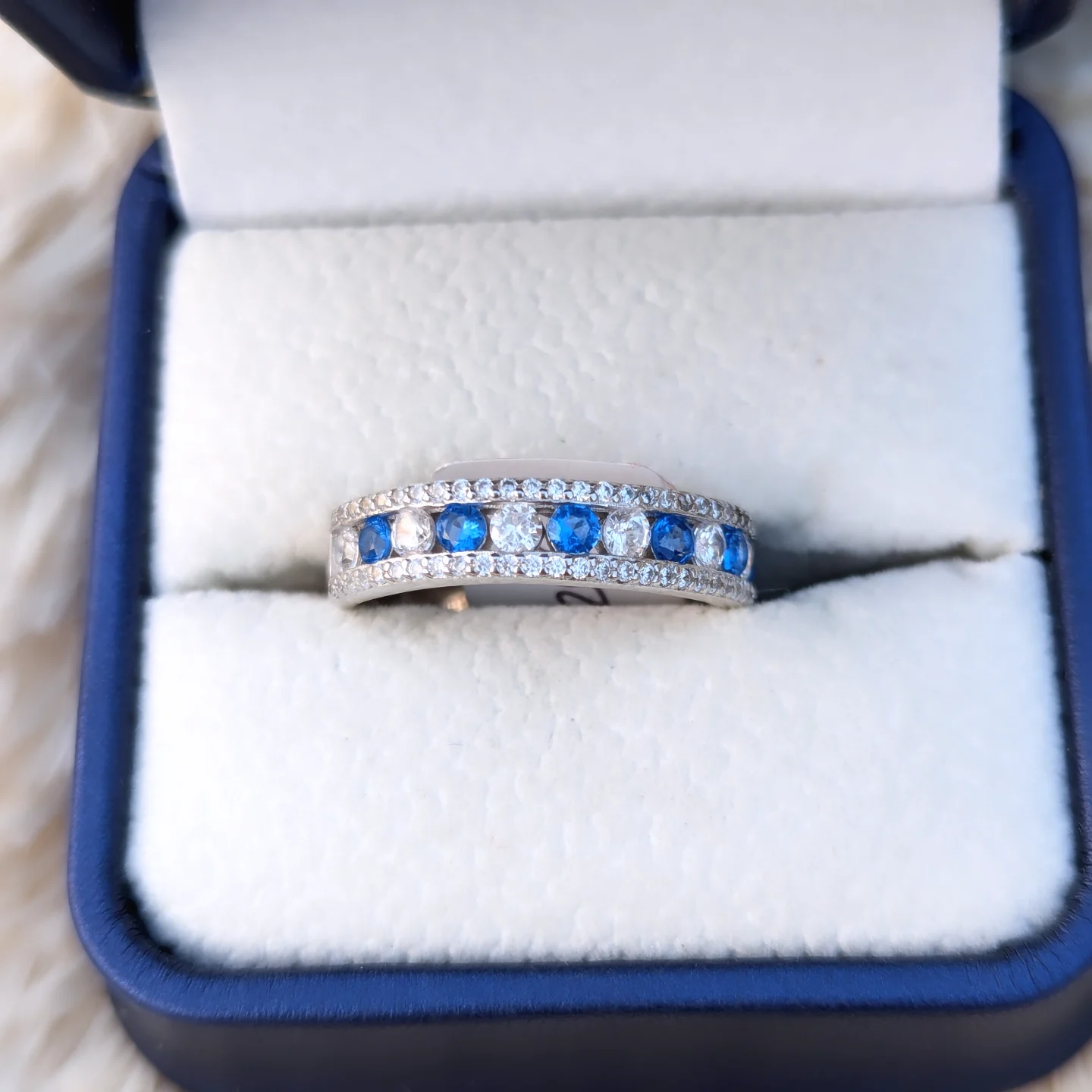Blue Zircon Silver Ring