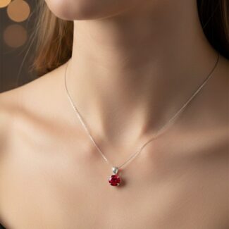 Red garnet stone pendent