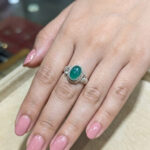 925 Silver green aqeeq ring
