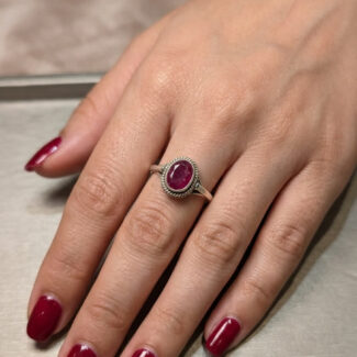 Natural ruby stone ring