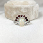 925 opal garnet ring