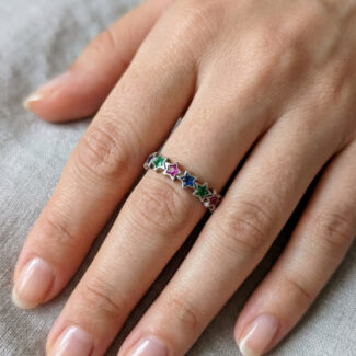Multicolor star ring