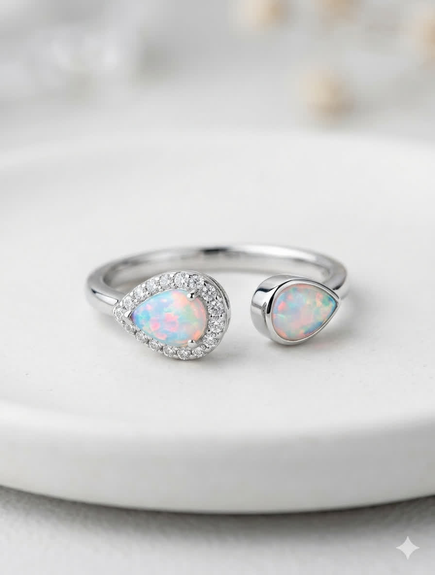 Teardrop Opal Ring
