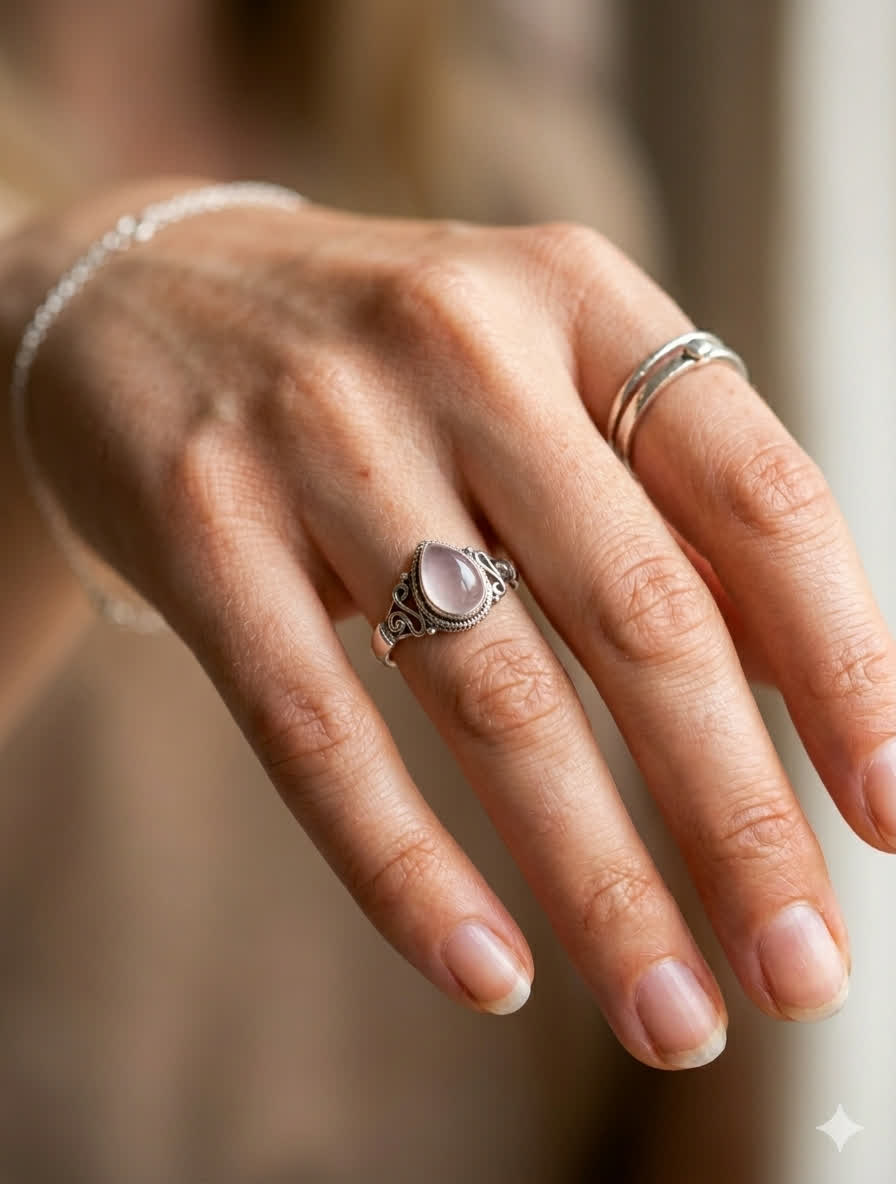 Silver Moonstone Ring