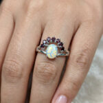 925 opal garnet ring