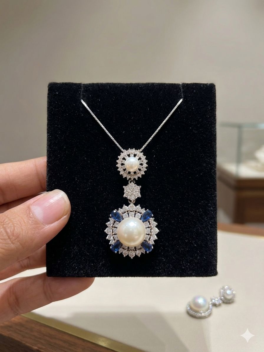 Sea Pearl Zircon Pendent