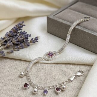 Ruby Zircon Silver Bracelet