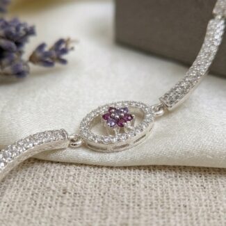 Ruby Zircon Silver Bracelet
