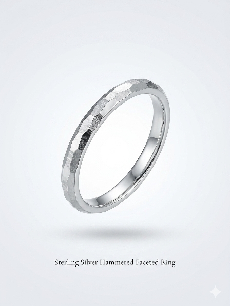 925 silver Band Ring Curb