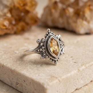 Yellow Topaz Silver Ring