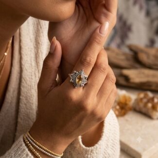 Yellow Topaz Silver Ring