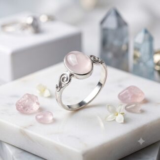 Rainbow moonstone silver ring