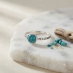 Round firoza stone ring