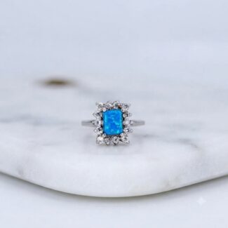square blue opal ring