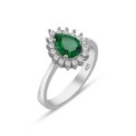 emerald teardrop ring