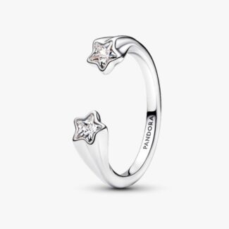 Double Star Silver Ring