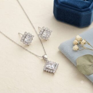 Square Zircon Stone Pendent Set