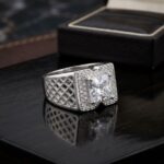 square zircon men ring