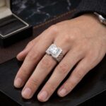 square zircon men ring