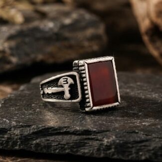 Turkey Red Akik Stone Ring
