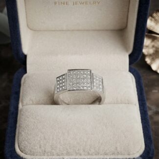 Rectangular Zircon Silver Ring
