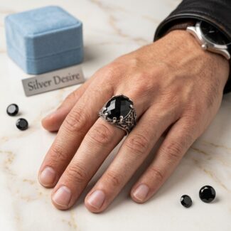 Turquoise Black Zirconia Ring