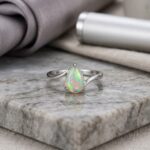 Teardrop opal ring