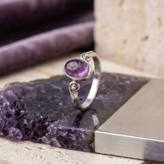 amethyst silver ring