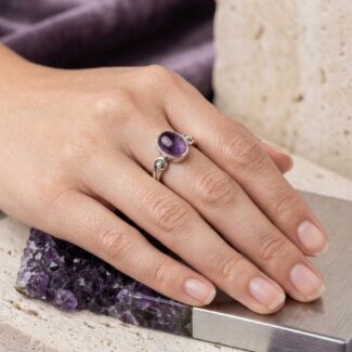 amethyst silver ring