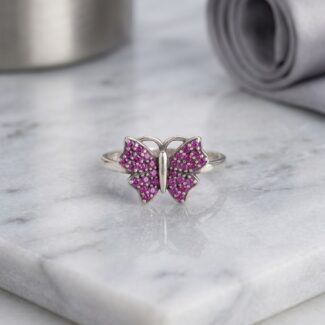 Butterfly ruby ring