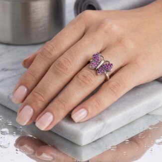 Butterfly ruby ring