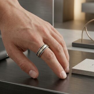 925 Silver band ring 0101
