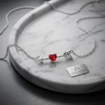 Ruby love arrow pendant
