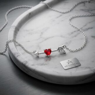 Ruby love arrow pendant