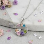 multicolor stone silver pendent