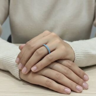 Firoza Ball Silver Band Ring